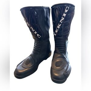 Teknic Black Motorcycle Boots